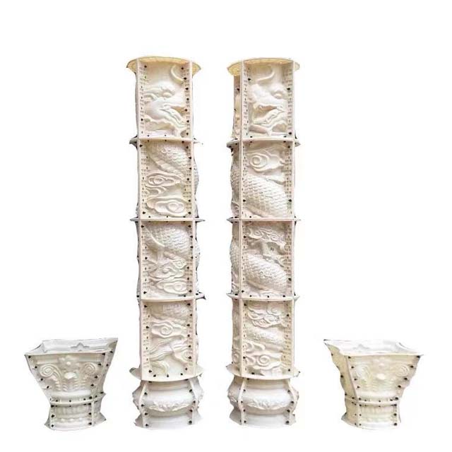 New Design Roman Pillars Column Molds Plastic Concrete Pillars Column Dragon And Phoenix Pillar Molds For Sale