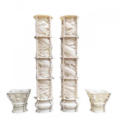 New Design Roman Pillars Column Molds Plastic Concrete Pillars Column Dragon And Phoenix Pillar Molds For Sale